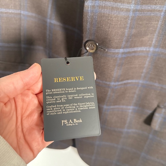 Jos. A. Bank Reserve NWT 100% Wool $698 Sport Coat Blazer Brown Plaid 46R - Picture 9 of 12